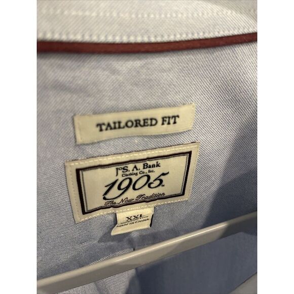 Jos A Bank 1905 Button Shirt Mens Size XXL Tailored Fit Long Sleeve Blue - Picture 1 of 4